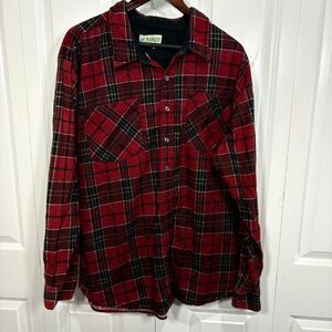 Haband Vintage Flannel Shirt, Men’s XXT Red Black Plaid Cottagecore Grunge